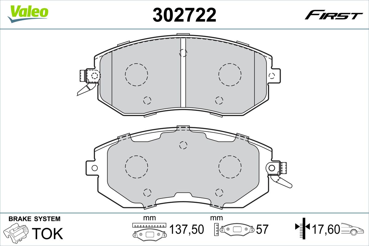 Set placute frana,frana disc 302722 VALEO